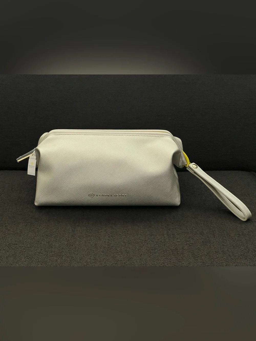 Kendra Scott Metallic Silver Yellow Gold Cosmetic Bag NWT